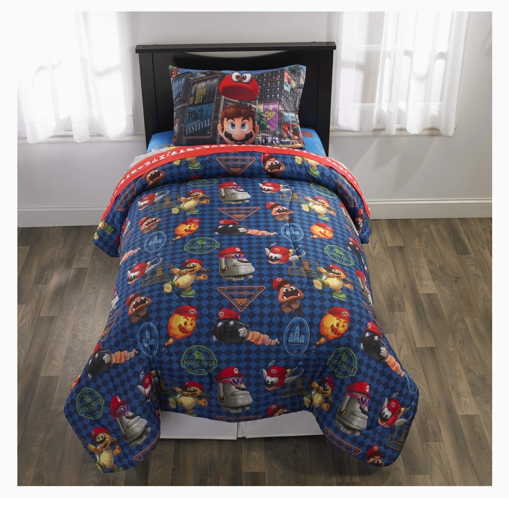 Super Mario Odyssey reversible Kids Bedding Set Full